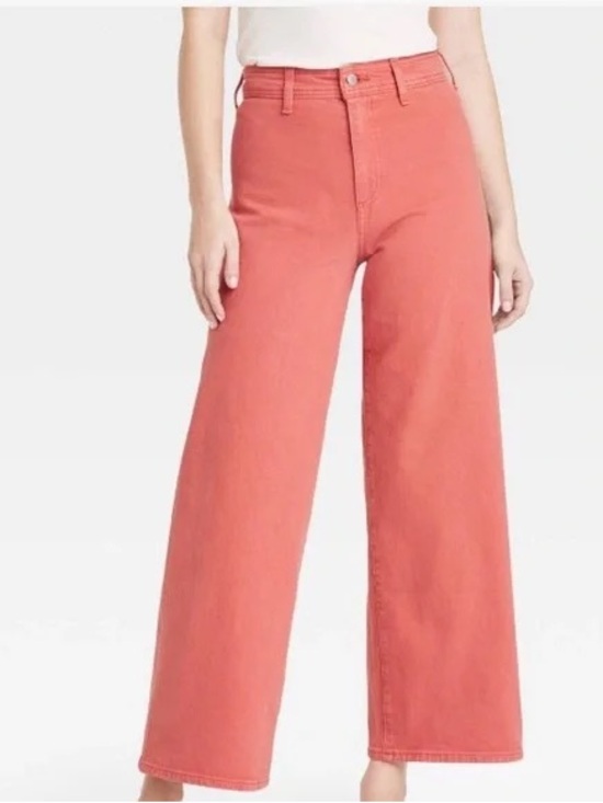 Universal Thread Denim - Universal Thread™ Women's High-Rise Sailor Wide Leg Ankle Jeans - Light Red 8